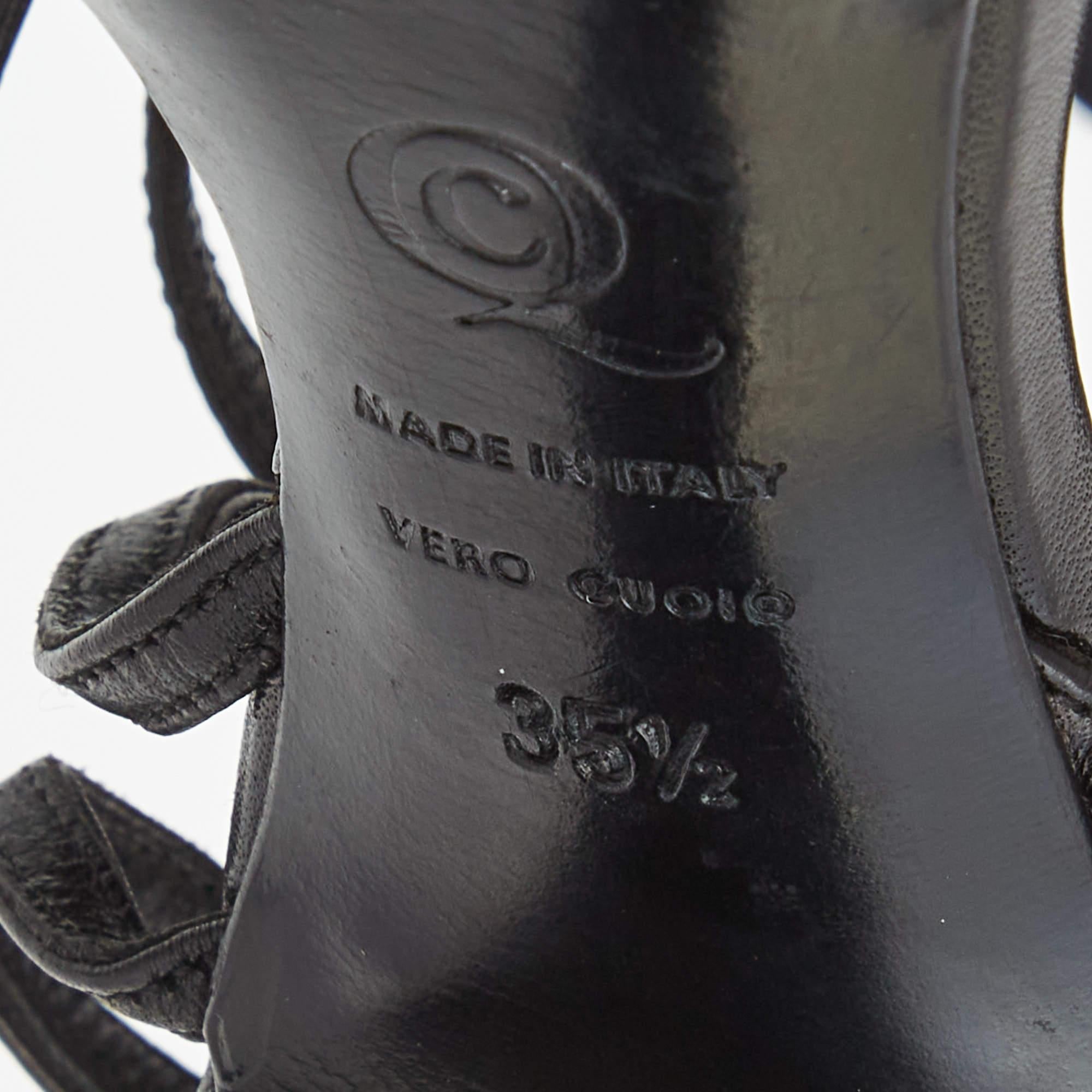 Alexander McQueen Schwarze Riemchen-Plateausandalen aus Leder Größe 35.5 4
