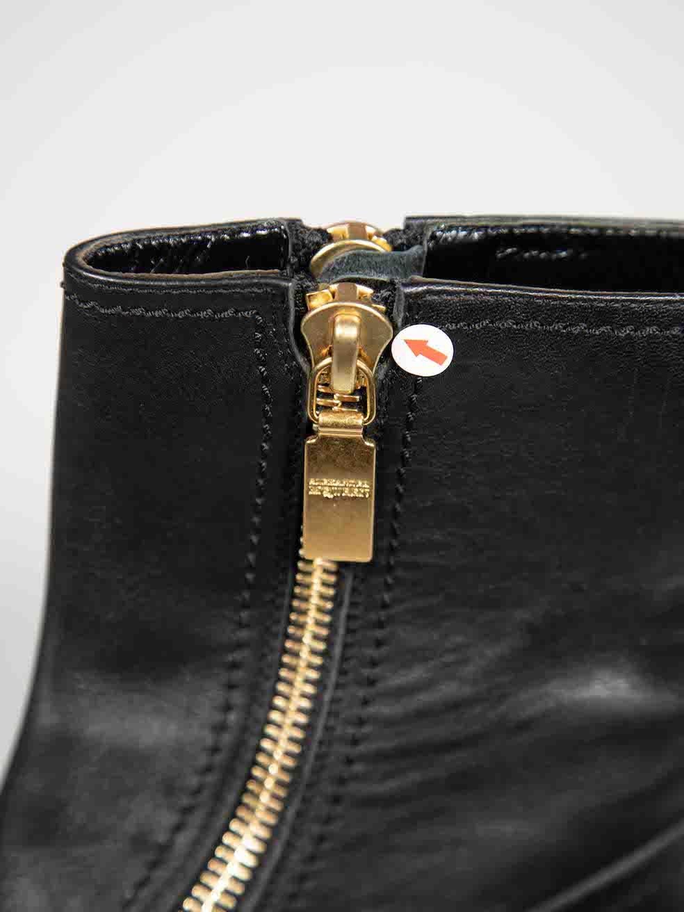Alexander McQueen Black Leather Stud Biker Boots Size IT 35.5 For Sale 6