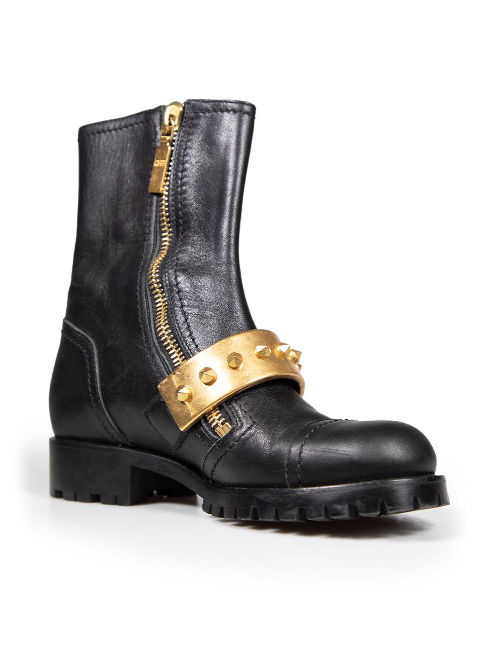 CONDITION is Very good. Minimal wear to the boots is evident. Small scratches to the front and back of both shoes and to the heel of the right shoe. Light tarnishing to the hardware on both shoes on this used Alexander McQueen designer resale item.
