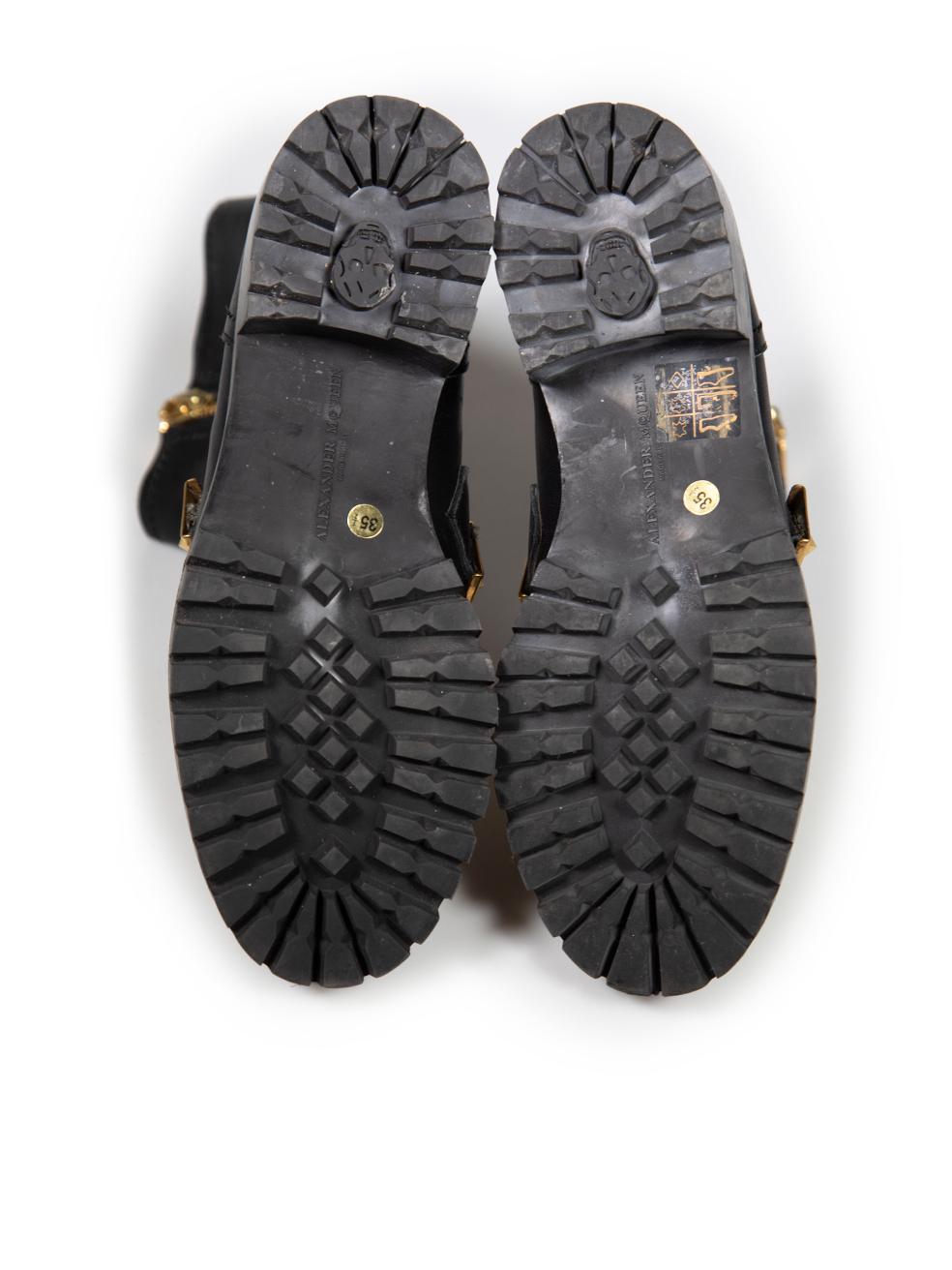 Alexander McQueen Bottes motardes en cuir noir à clous Taille IT 35.5 Bon état - En vente à London, GB