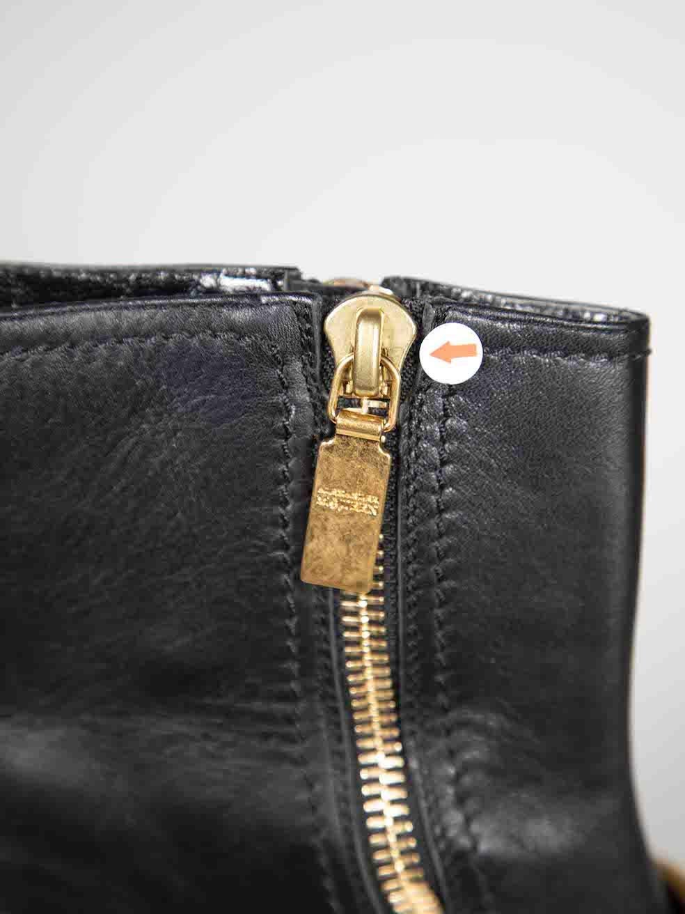 Alexander McQueen Bottes motardes en cuir noir à clous Taille IT 35.5 Pour femmes en vente