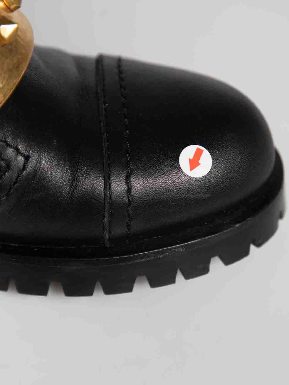 Alexander McQueen Bottes motardes en cuir noir à clous Taille IT 35.5 en vente 2