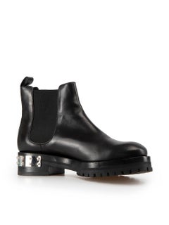 Alexander McQueen Black Leather Studded Boots Size IT 39.5