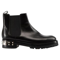 Alexander McQueen Black Leather Studded Boots Size IT 39.5