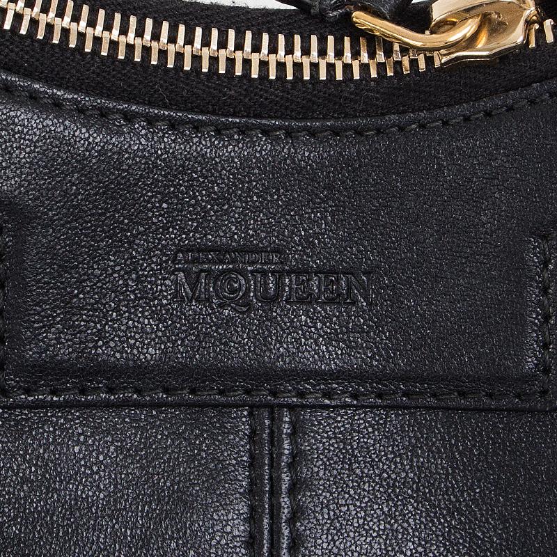 ALEXANDER MCQUEEN black leather STUDDED DE MANTA Clutch Bag 2