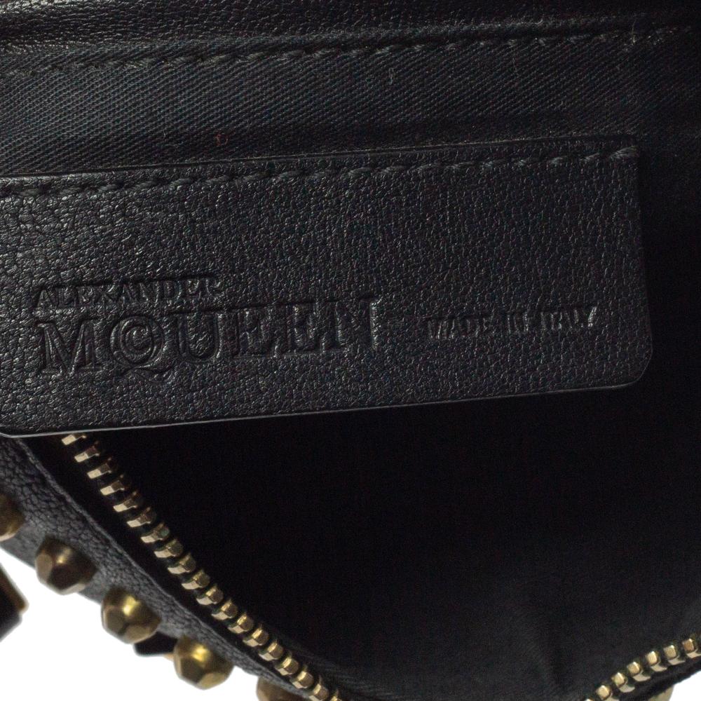 Alexander McQueen Black Leather Studded De Manta Clutch 2