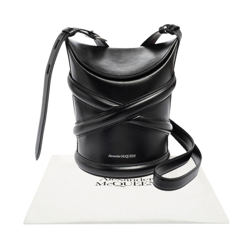 Alexander McQueen Black Leather The Curve Bag 11