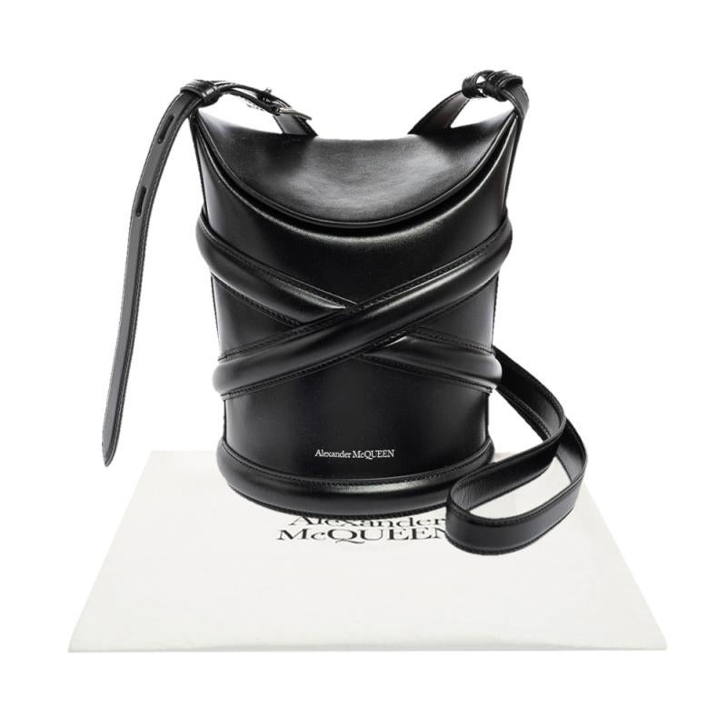 Alexander McQueen Black Leather The Curve Bag 12