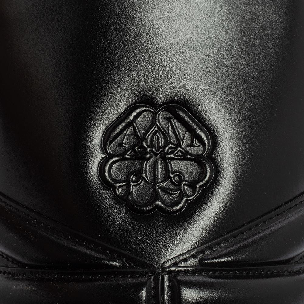 Alexander McQueen Black Leather The Curve Bag 5