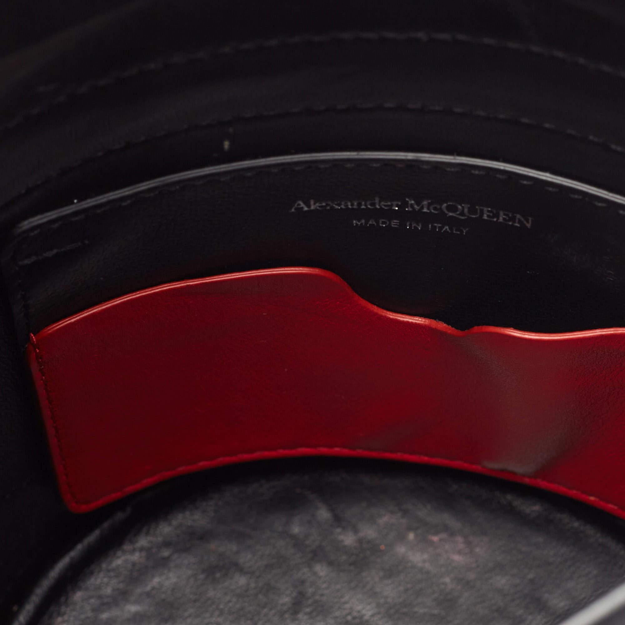 Alexander McQueen Black Leather The Curve Bucket Bag 6
