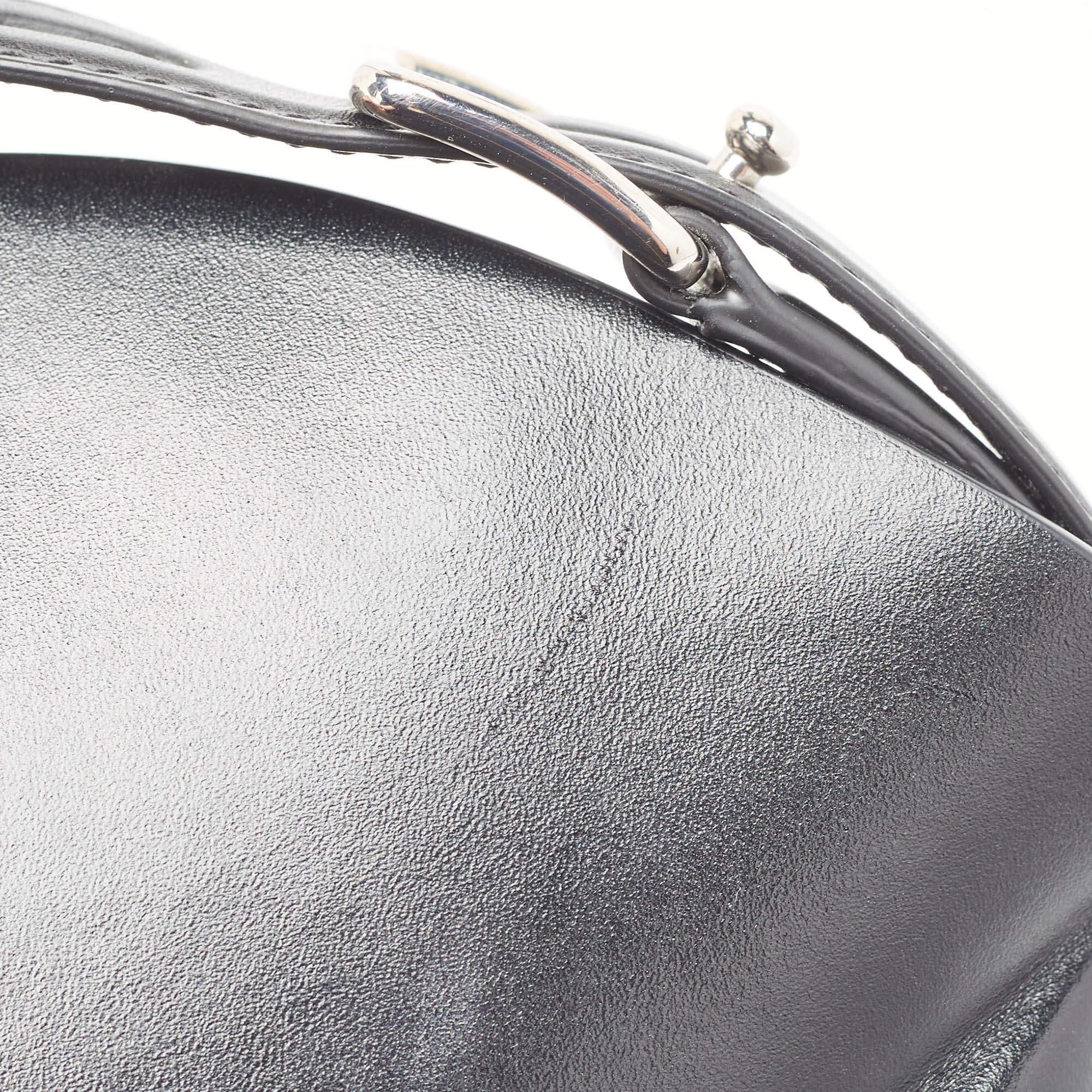 Alexander McQueen Black Leather The Curve Bucket Bag 8