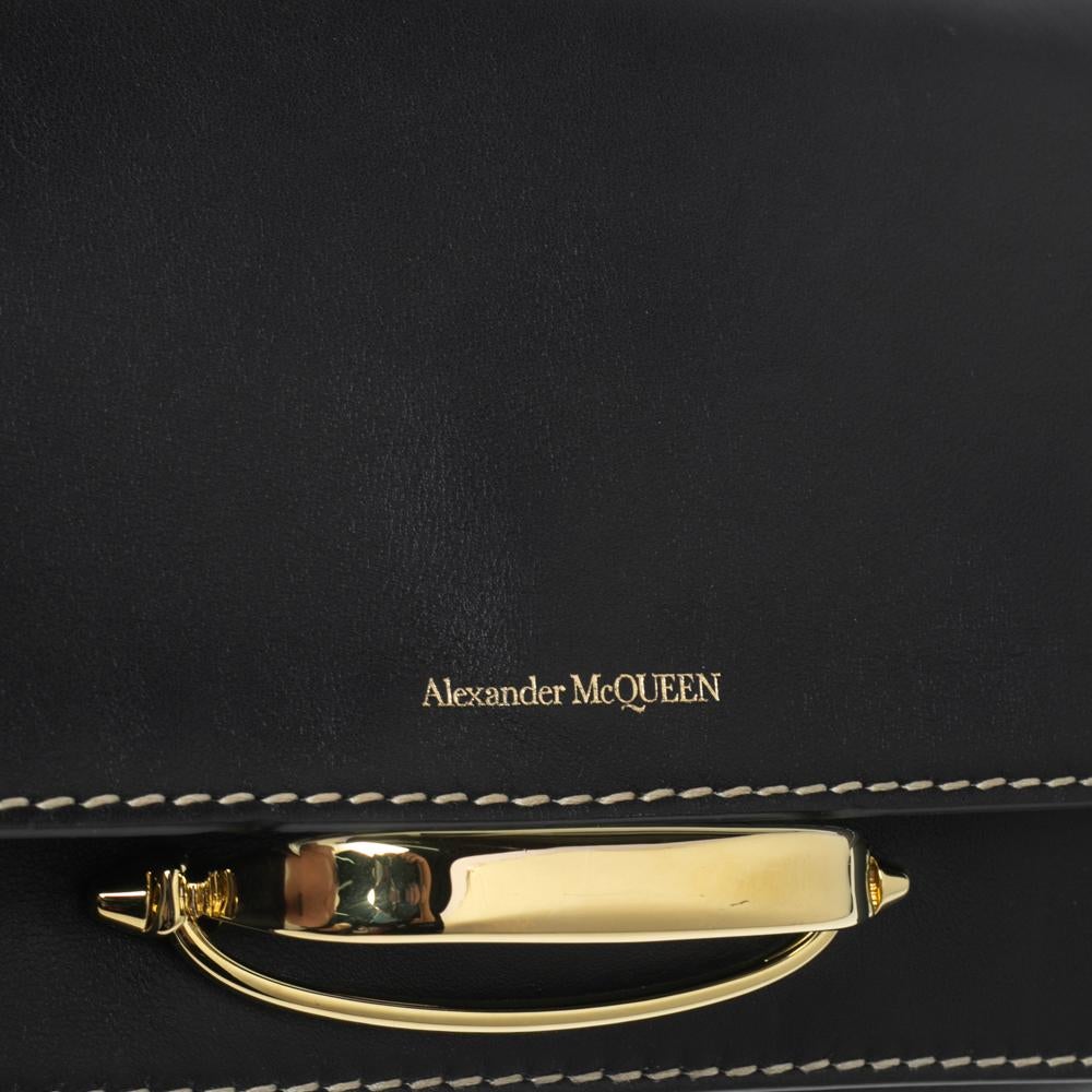 Alexander McQueen - Borsa a tracolla The Story in pelle nera 5