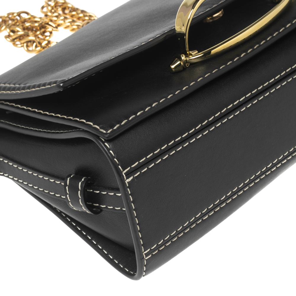 Alexander McQueen - Borsa a tracolla The Story in pelle nera 4