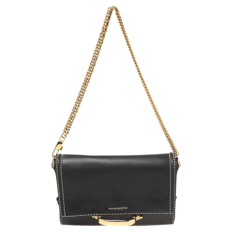 Alexander McQueen Black Leather The Story Handbag For Sale at 1stDibs
