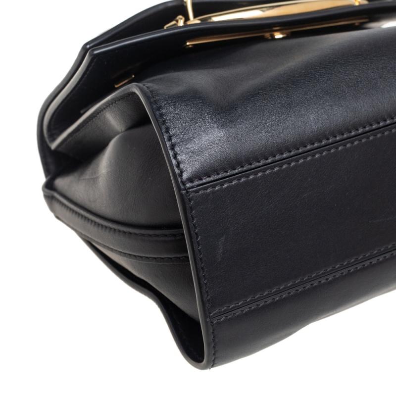 Alexander McQueen Black Leather The Story Top Handle Bag 2