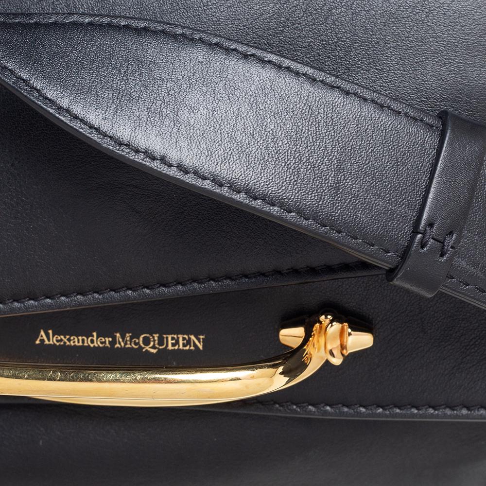 Alexander McQueen Black Leather The Story Top Handle Bag 3