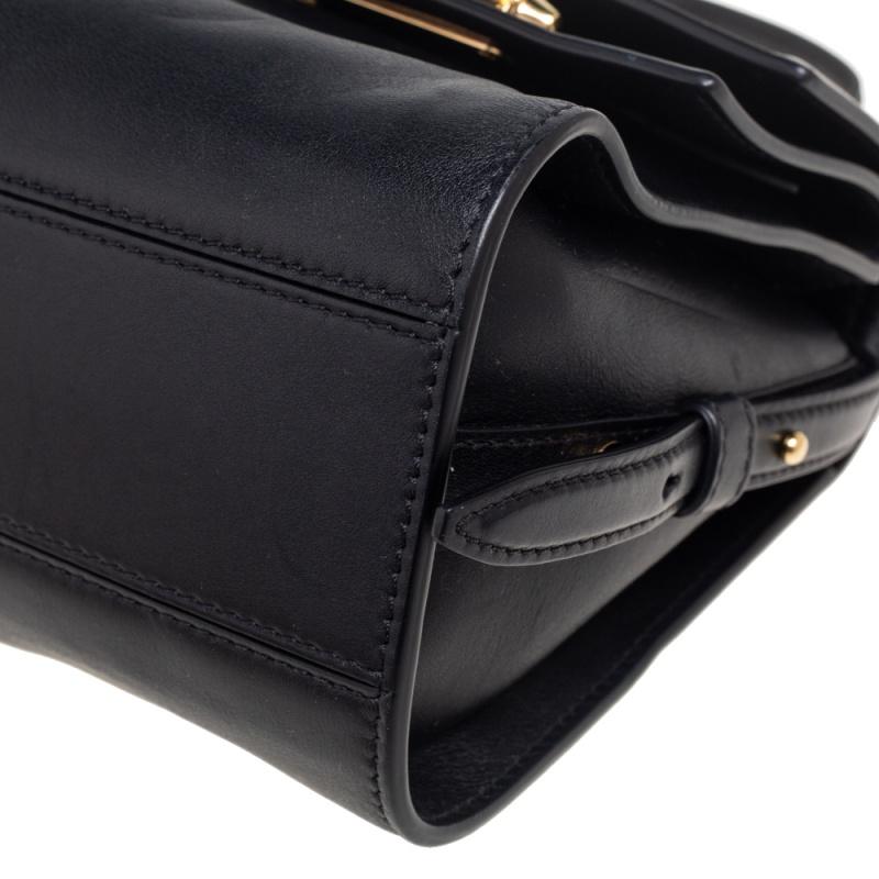 Alexander McQueen Black Leather The Story Top Handle Bag 5