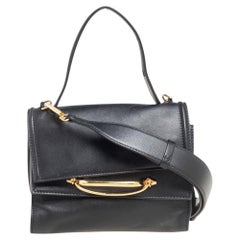 Alexander McQueen Black Leather The Story Top Handle Bag