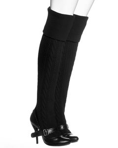 Alexander McQueen black leather thigh-high sock boots, fw 2006