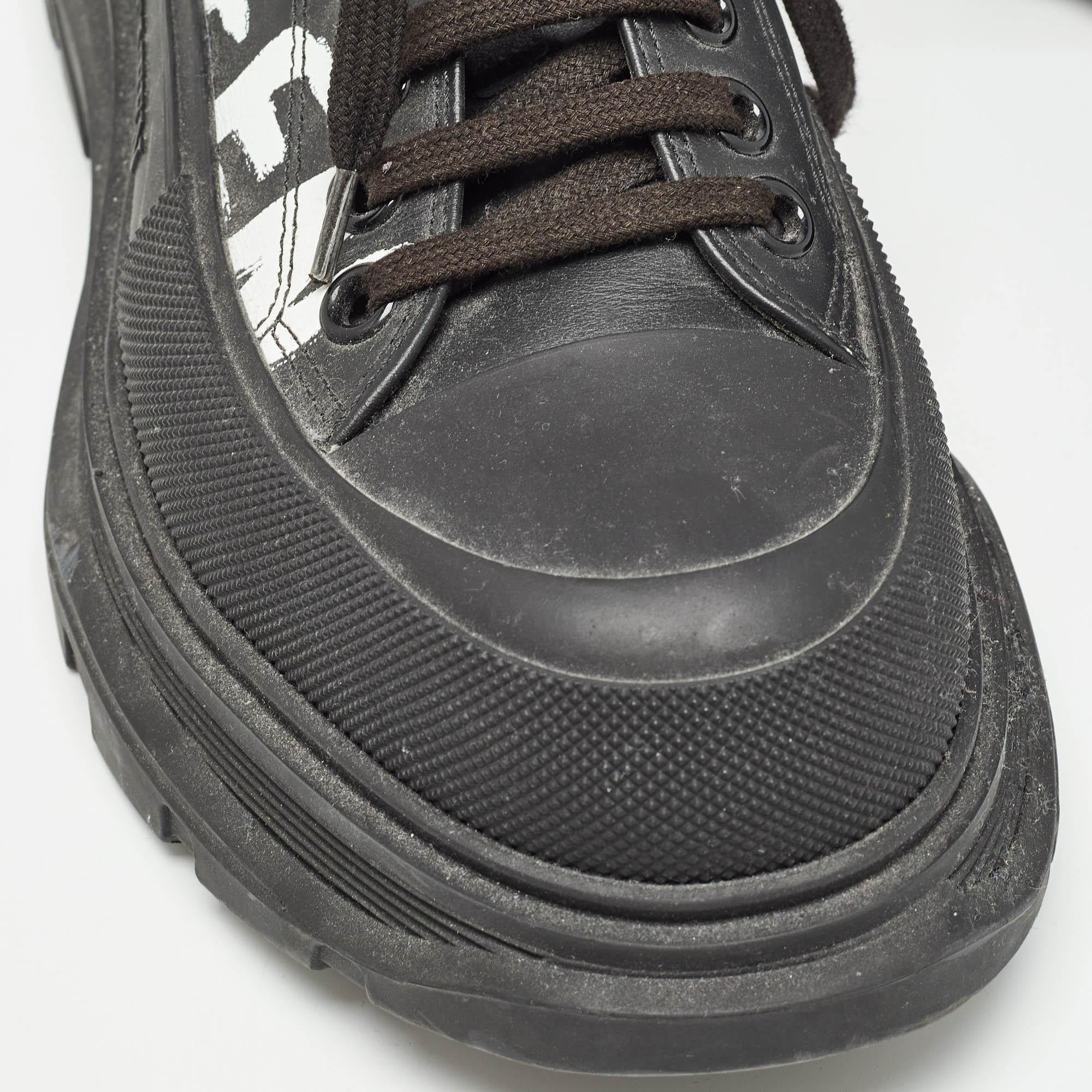 Alexander McQueen Schwarze Leder Tread Slick Turnschuhe Größe 40 im Angebot 3