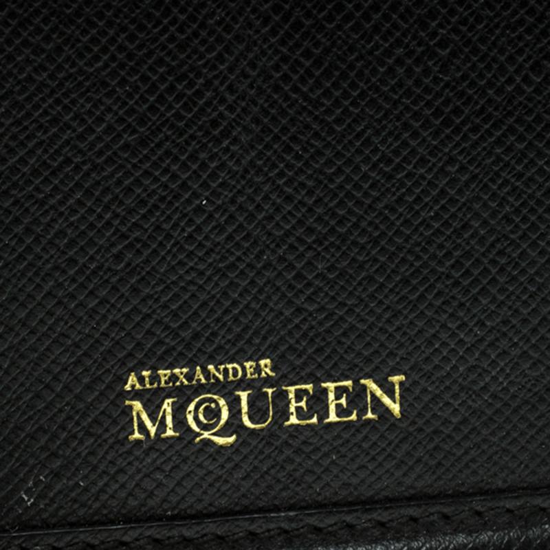 Alexander McQueen Black Leather Trifold Continental Wallet 1