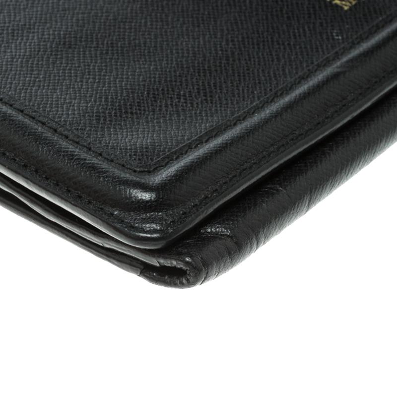 Alexander McQueen Black Leather Trifold Continental Wallet 4