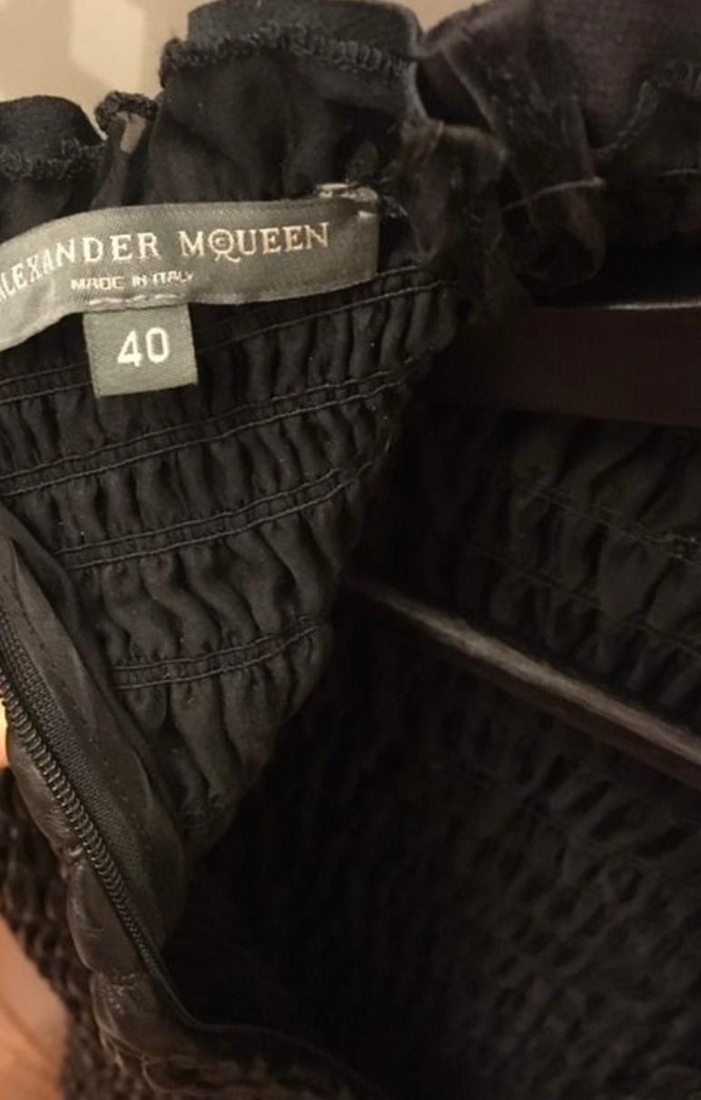 Alexander McQueen Black Leather Turtleneck 1