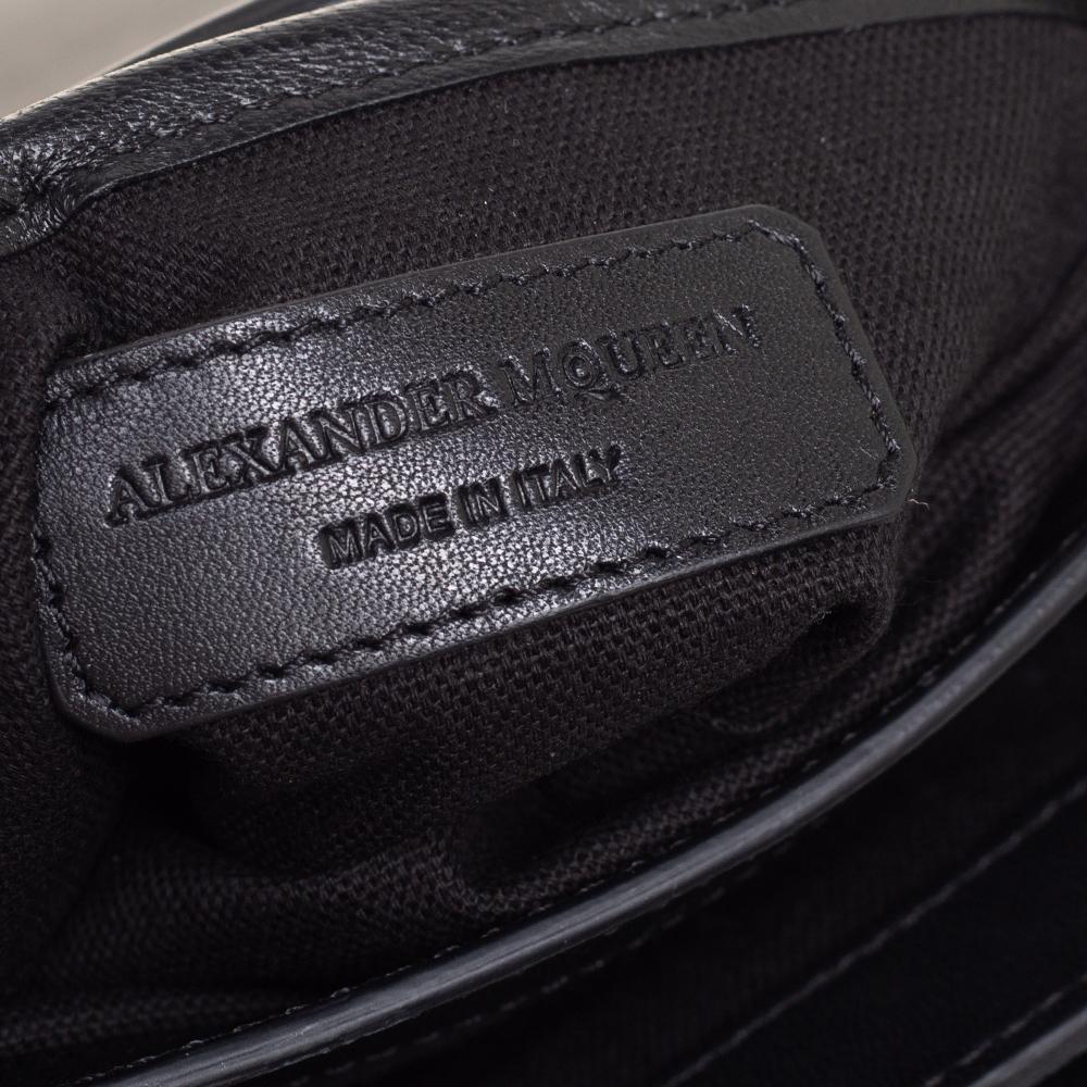 Alexander McQueen Black Leather Twin Skull Studded Crossbody Bag 6