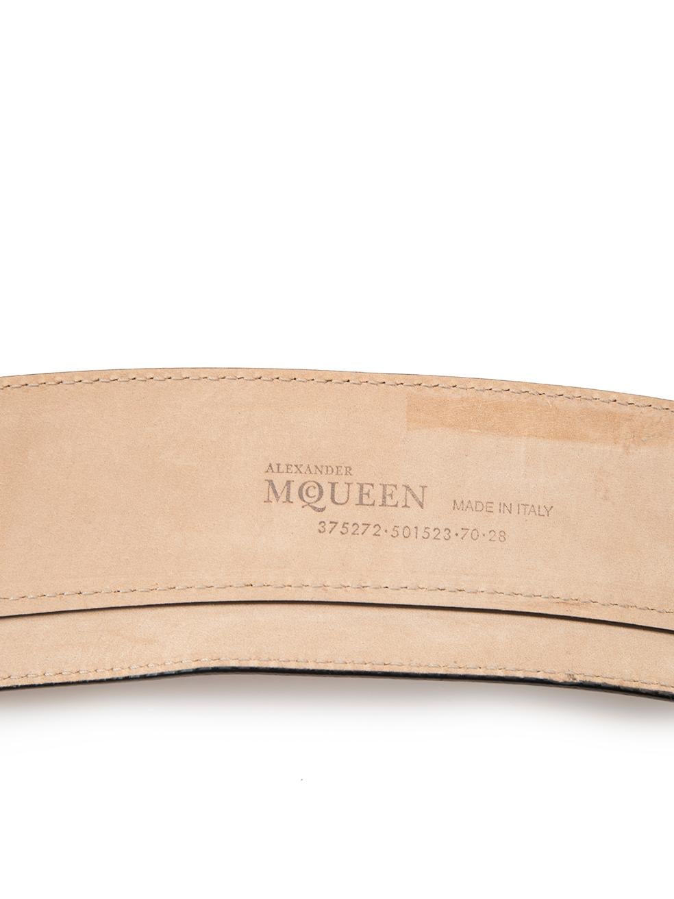 Alexander McQueen Black Leather Wide Double Belt 3