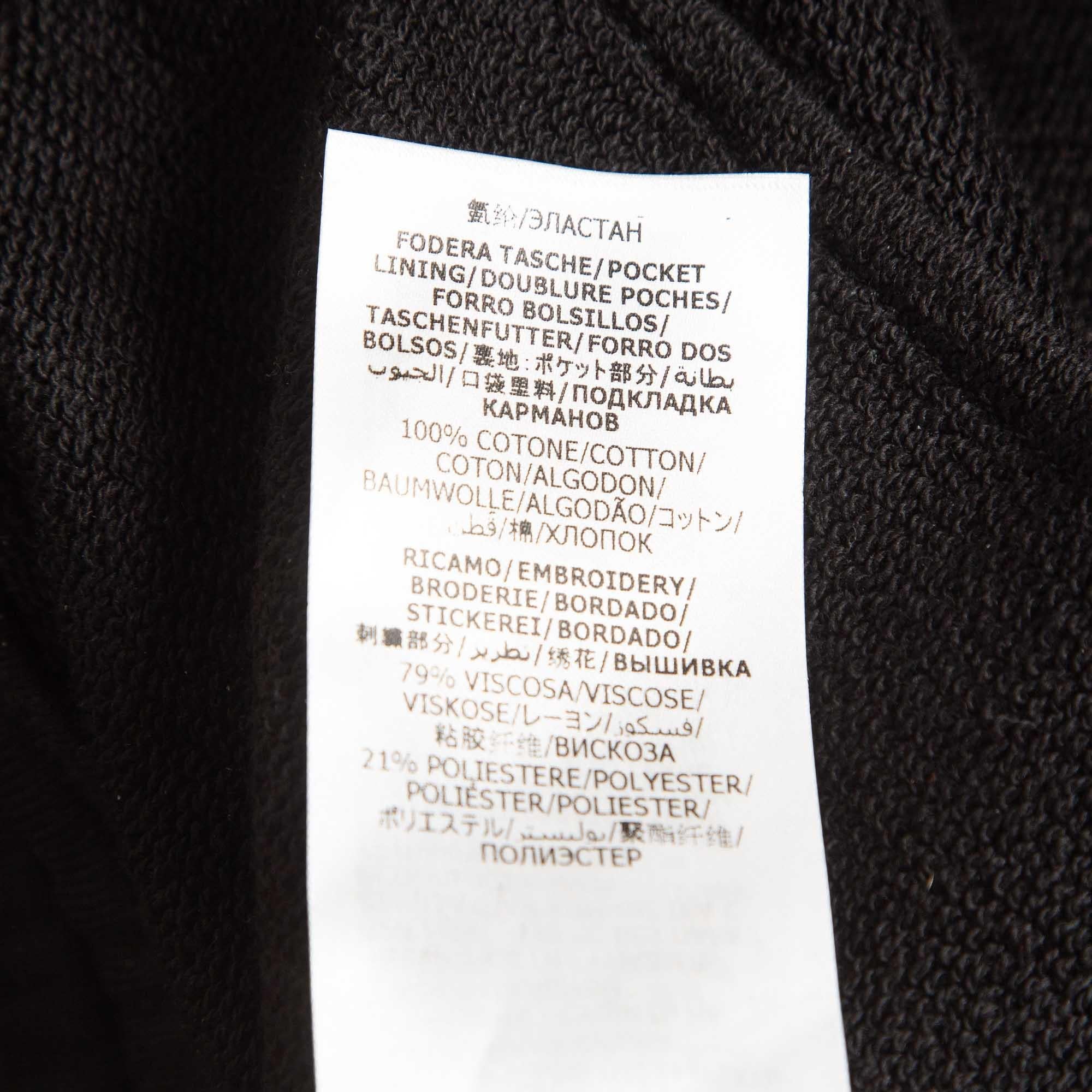 Alexander McQueen - Joggers en tricot de coton brodés de logos noirs XS en vente 1