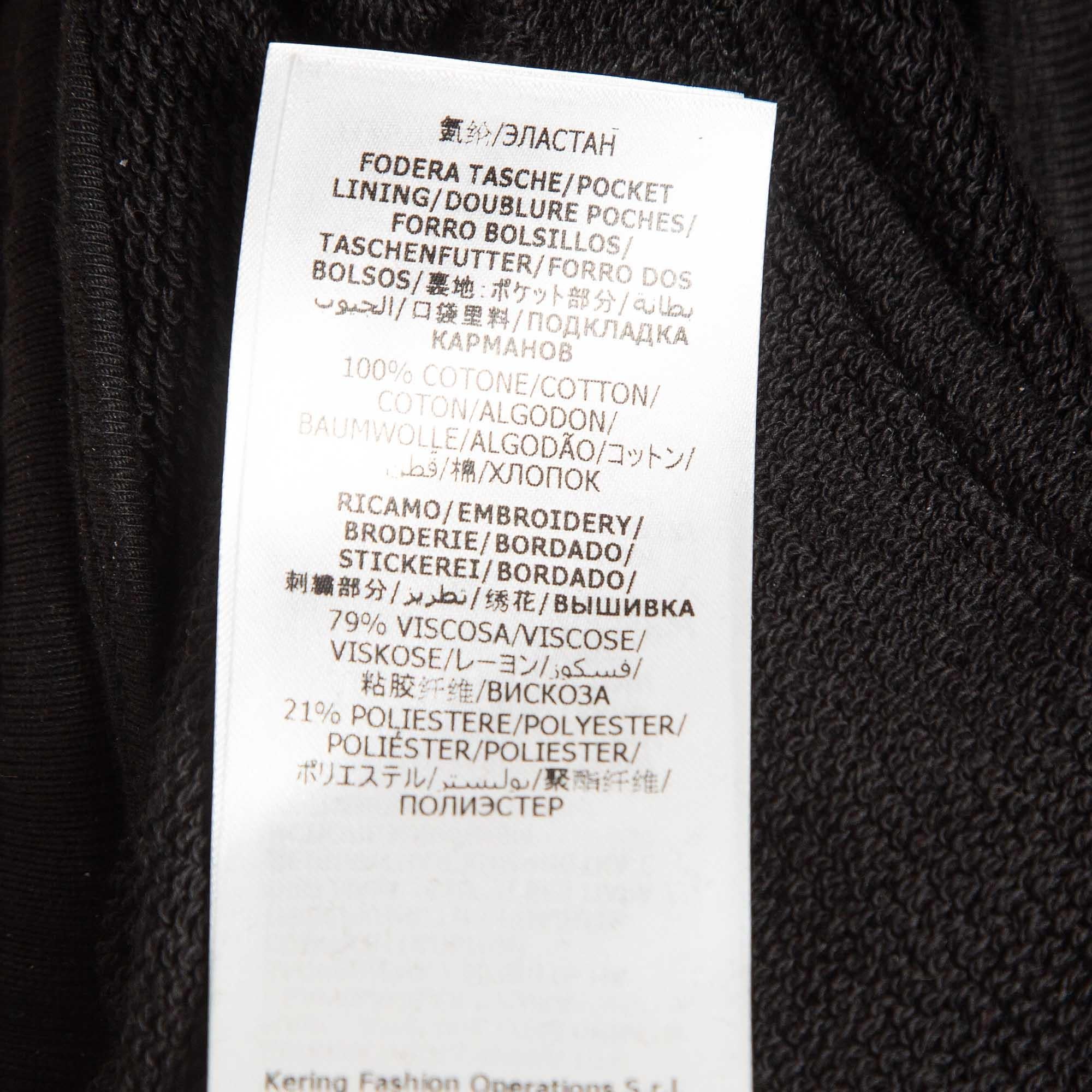 Alexander McQueen - Joggers en tricot de coton brodés de logos noirs XS en vente 3
