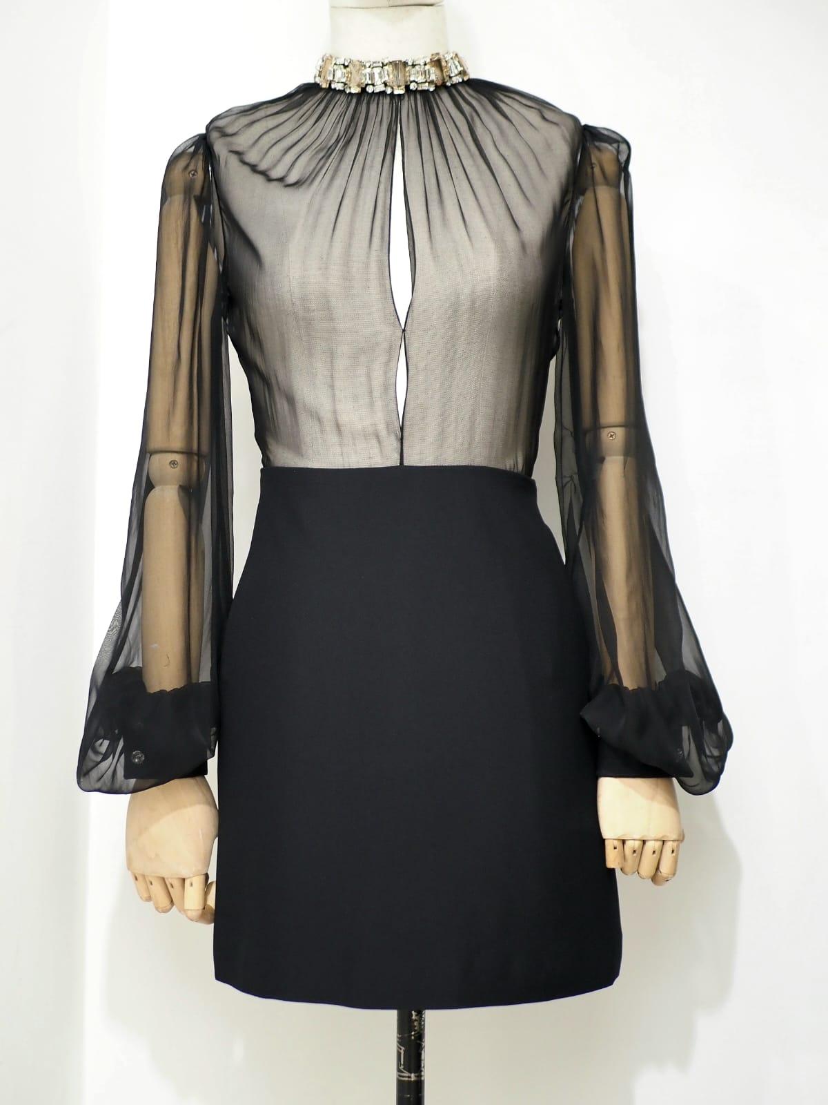 Alexander McQueen black long sleeves dress For Sale 2