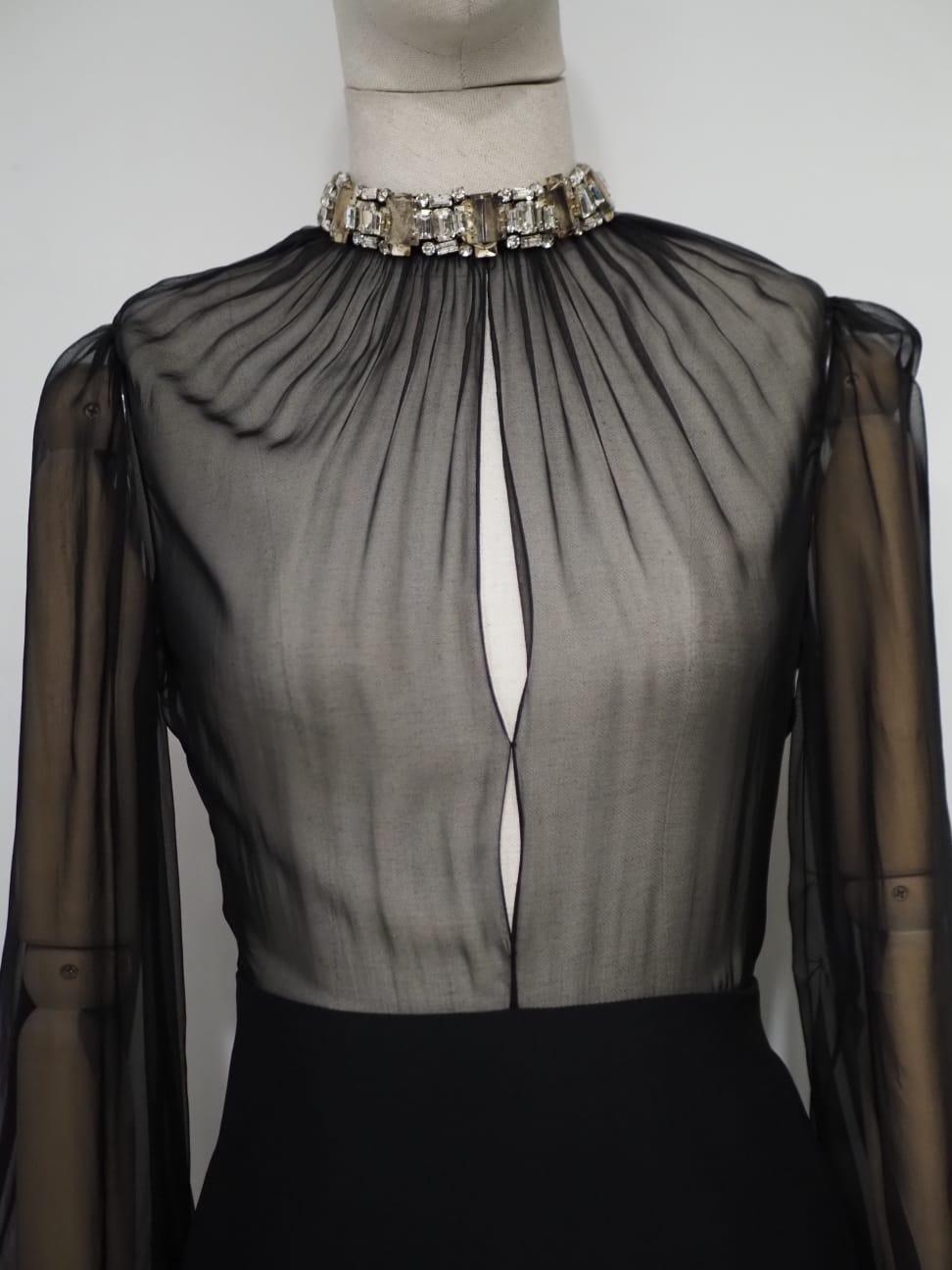Alexander McQueen black long sleeves dress For Sale 3