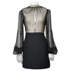 Abito nero a maniche lunghe Alexander McQueen