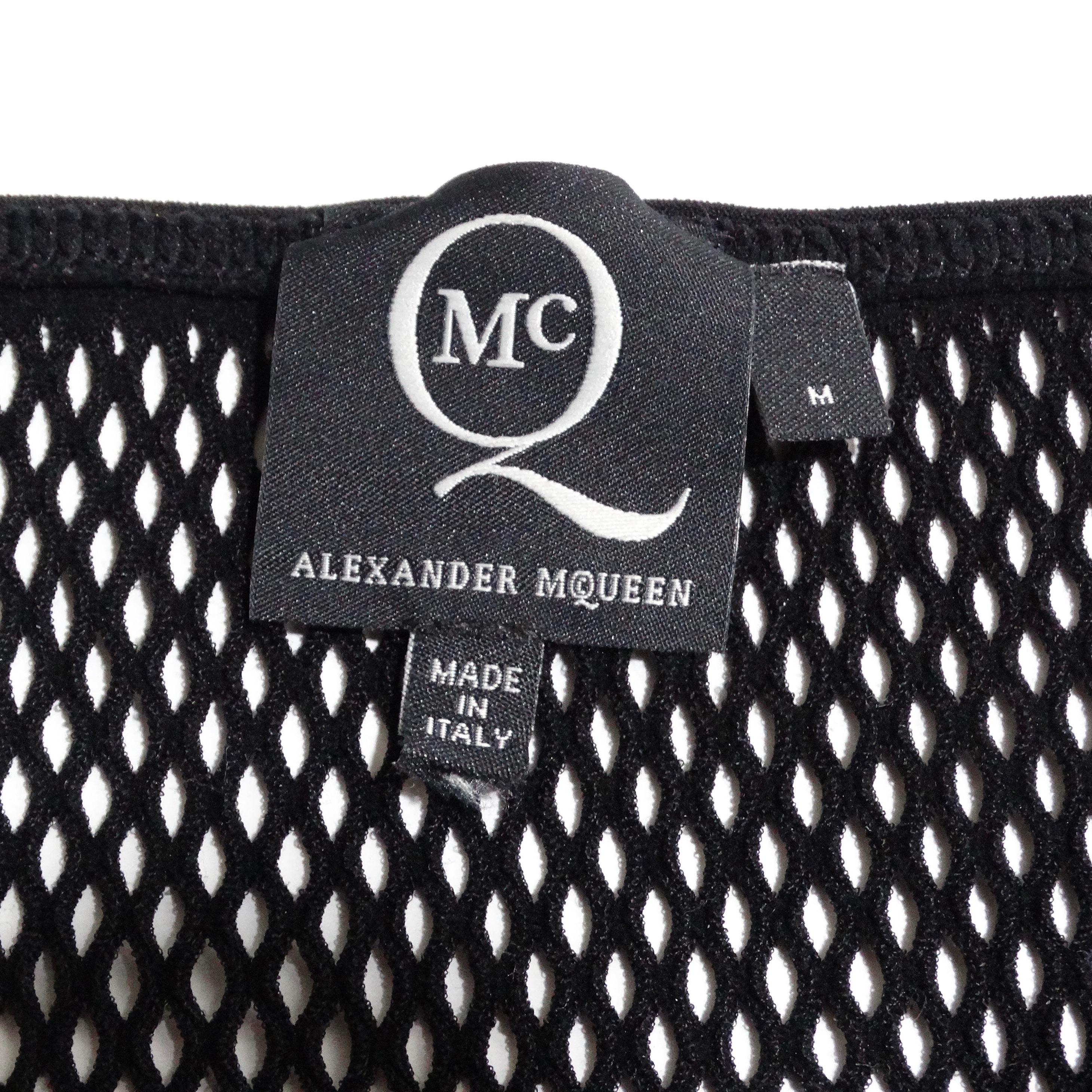 Alexander McQueen Black Mesh Cut Out Top For Sale 4