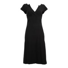 Alexander McQueen Black Midi V-Neck Dress Size XS