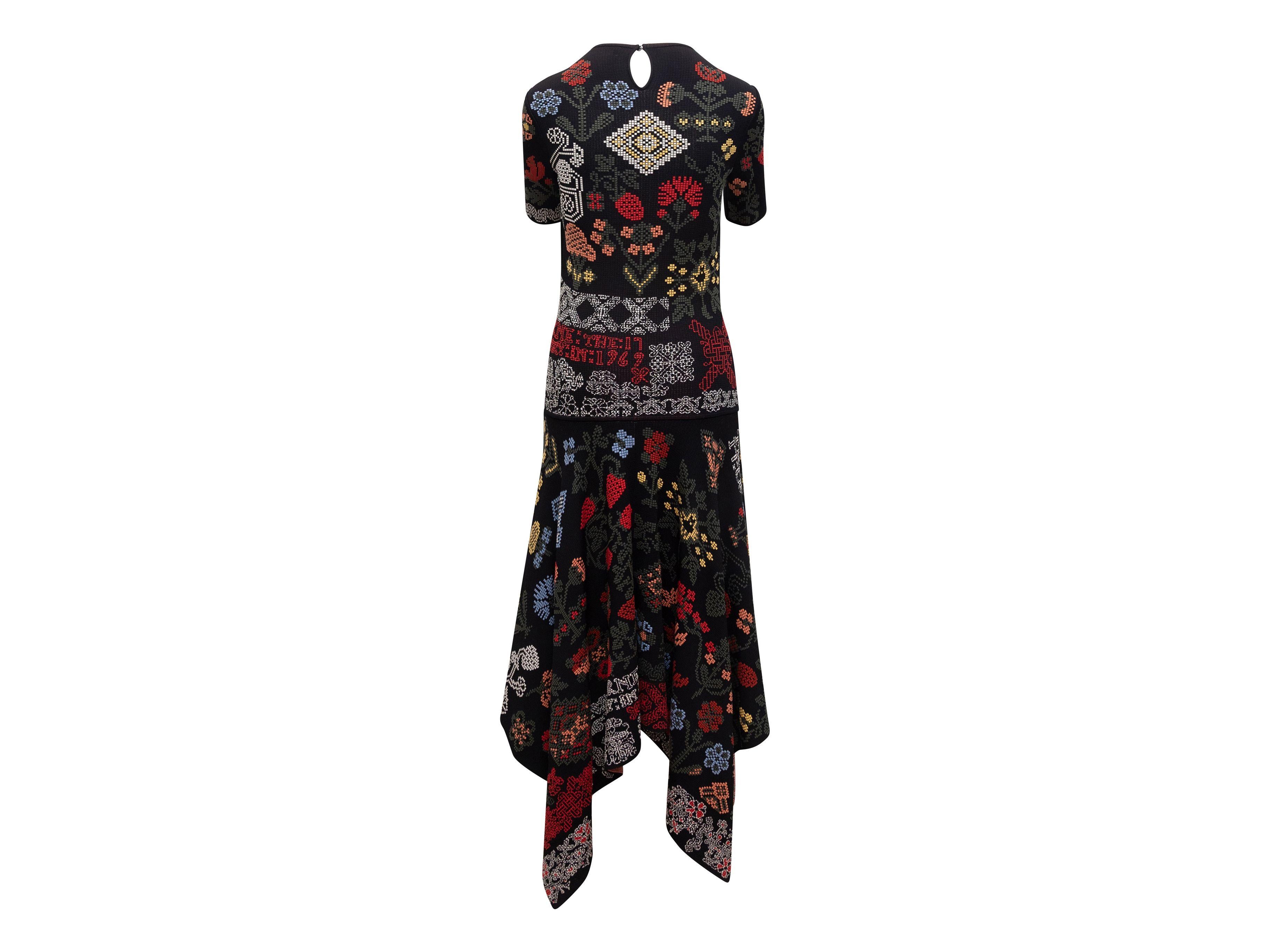 Alexander McQueen Black & Multicolor Intarsia Knit Dress 1