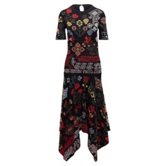 Alexander McQueen Black & Multicolor Intarsia Knit Dress