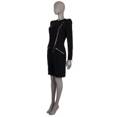 ALEXANDER MCQUEEN black MUTLI ZIP Long Sleeve Dress 42