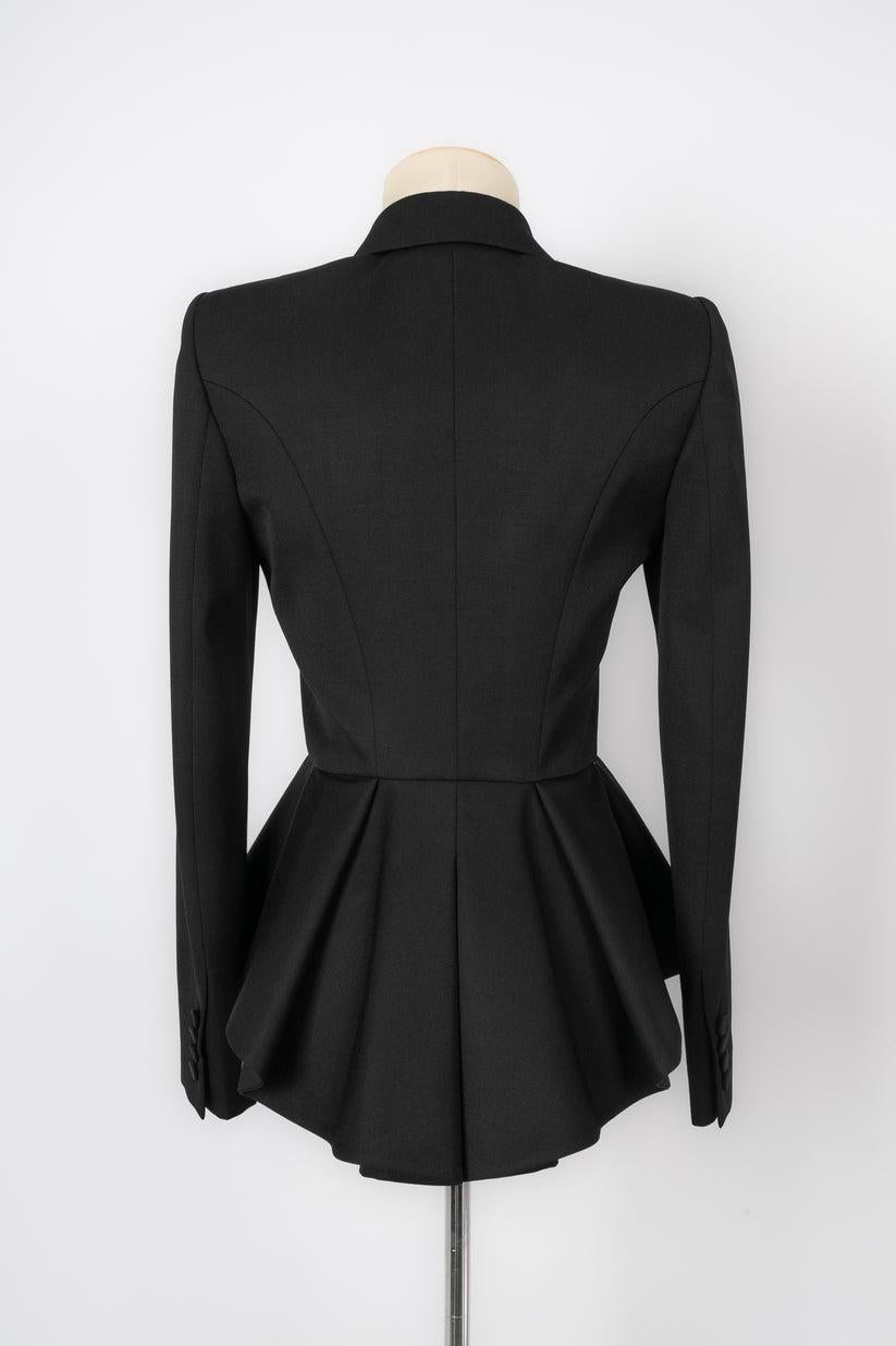 Alexander Mcqueen Black New Wool Jacket In Excellent Condition For Sale In SAINT-OUEN-SUR-SEINE, FR