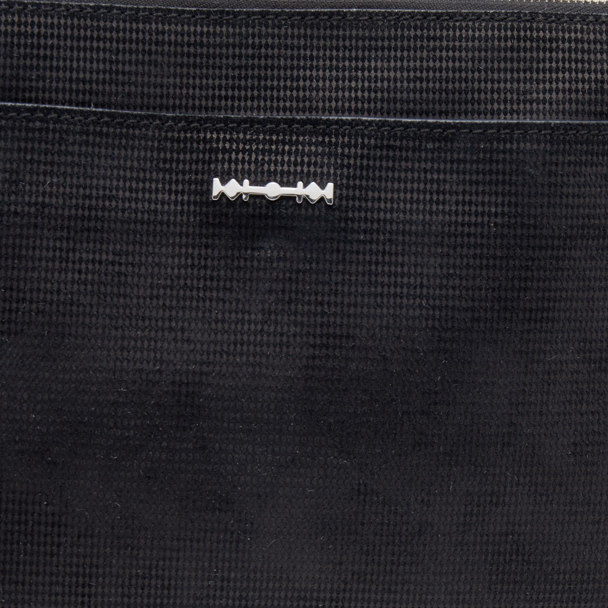 Alexander McQueen Black Nubuck Leather Wristlet Clutch 7
