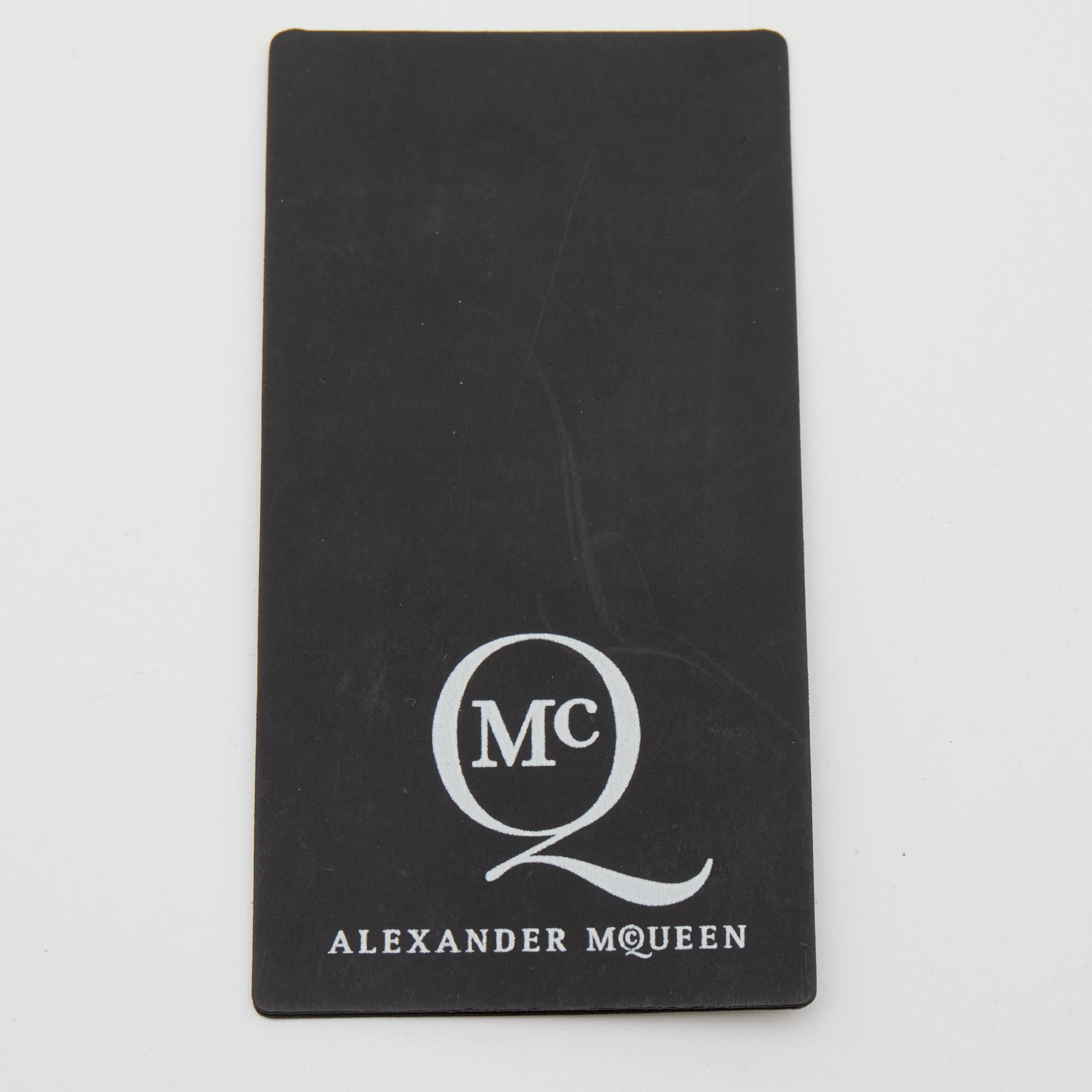Alexander McQueen Black Nubuck Leather Wristlet Clutch 4