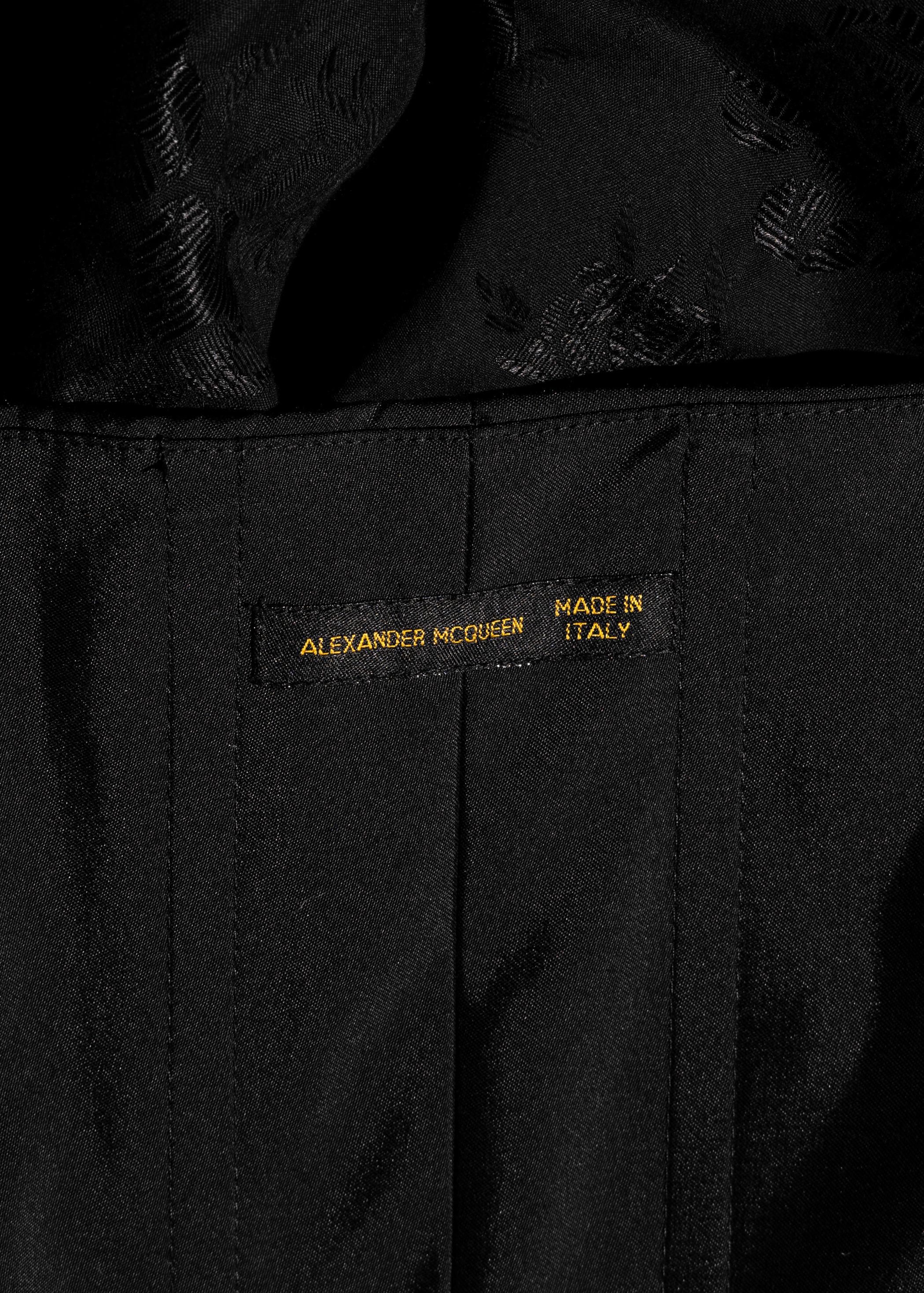 Alexander McQueen black off-shoulder bustled evening dress, ss 2002 For Sale 5