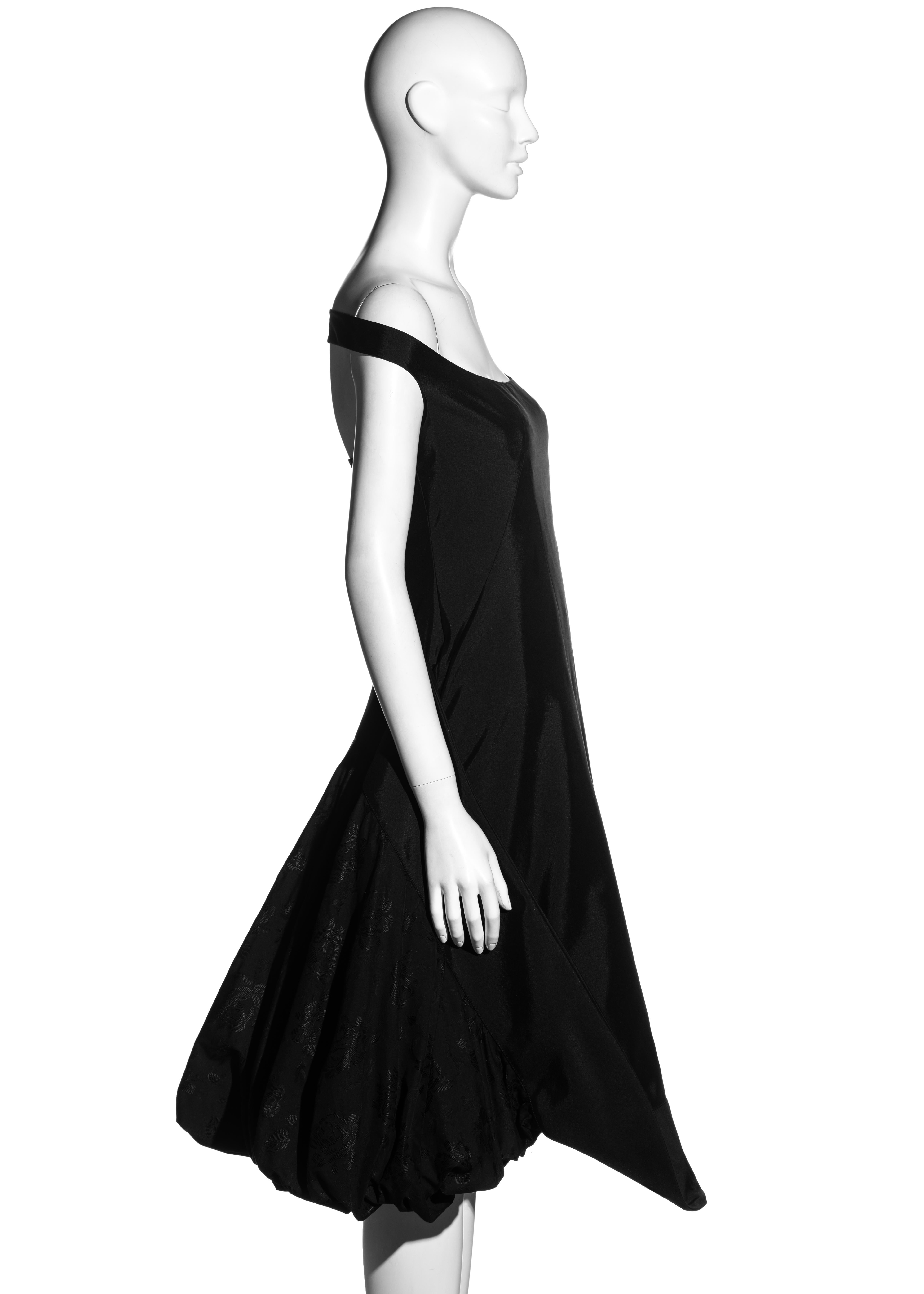 Alexander McQueen black off-shoulder bustled evening dress, ss 2002 For Sale 3