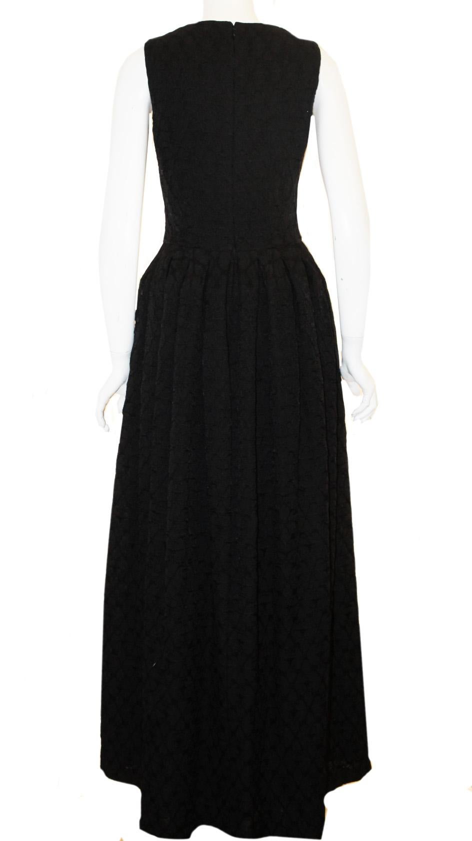 Alexander McQueen Black on Black Brocade Sleeveless Gown In Excellent Condition For Sale In Palm Beach, FL