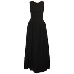 Alexander McQueen Black on Black Brocade Sleeveless Gown