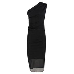 Alexander McQueen Black One-shoulder Key Hole Midi Dress