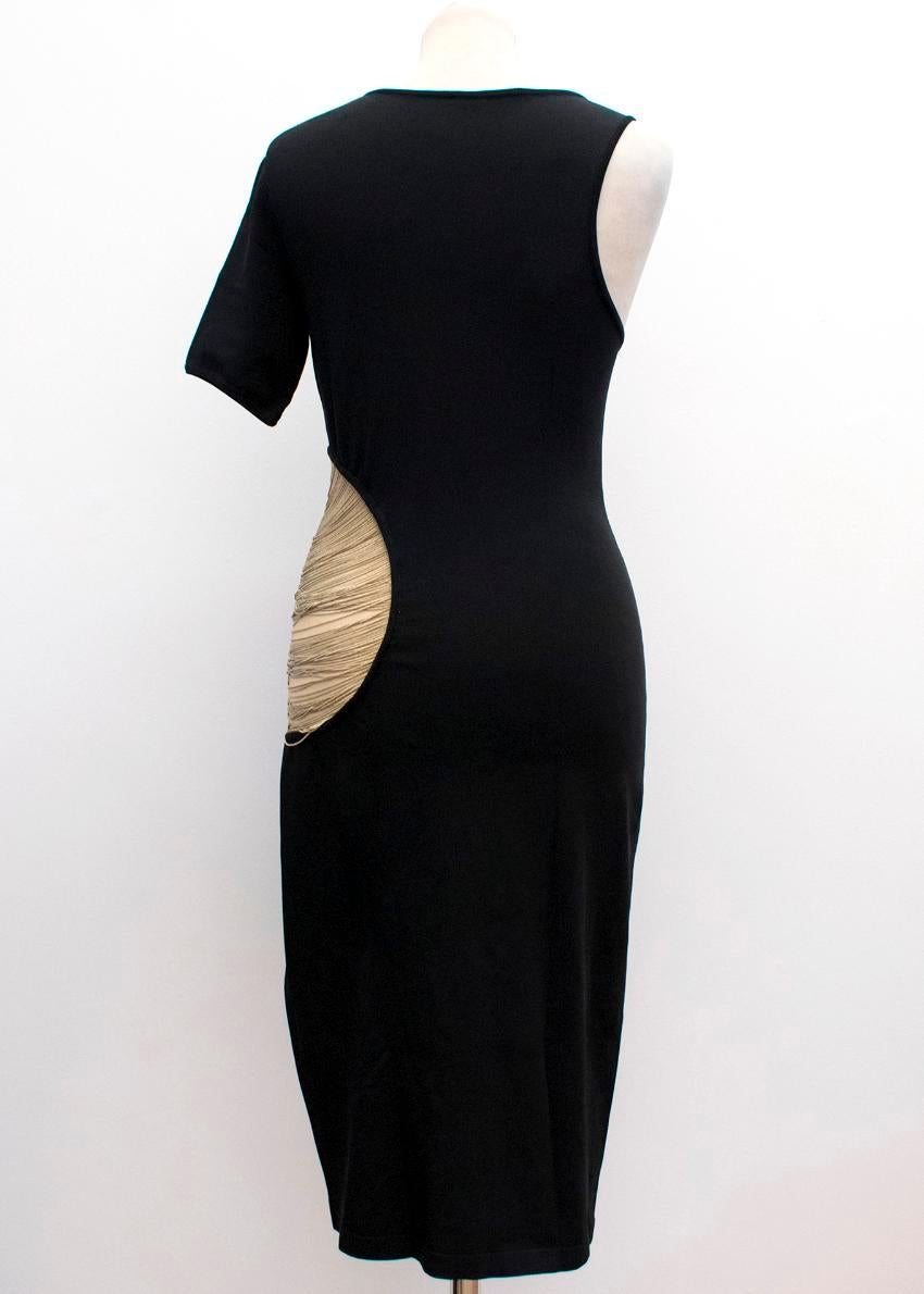 Alexander McQueen Black One-Shoulder Midi Dress US 8 In Excellent Condition In London, GB