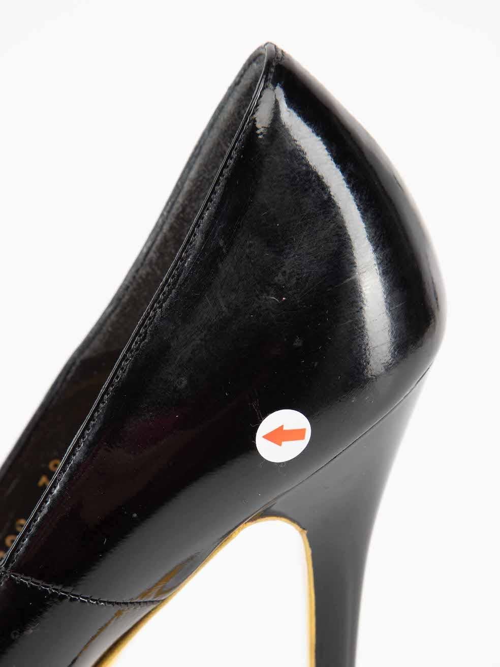 Alexander McQueen Black Patent Heart Peep Heels Size IT 38 For Sale 2