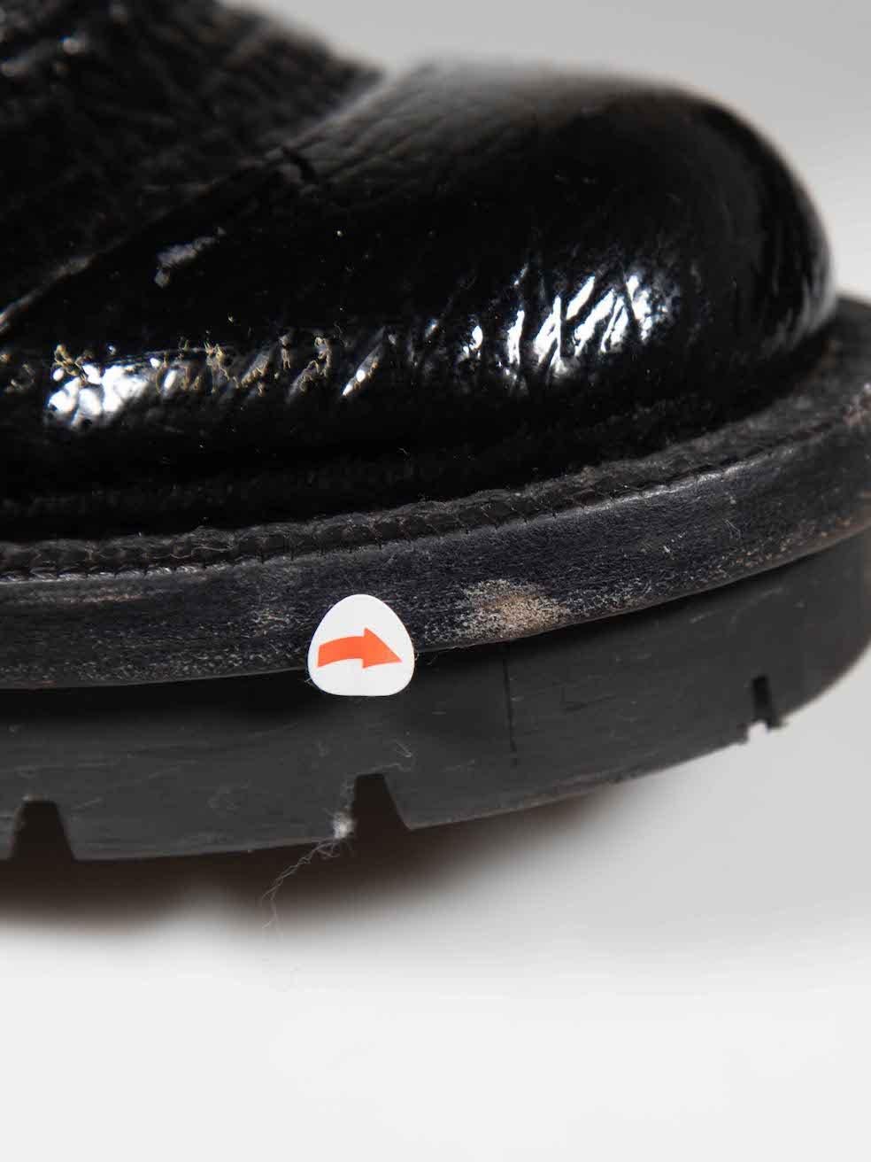 Alexander McQueen Black Patent Lace-Up Combat Boots Size IT 39 For Sale 1